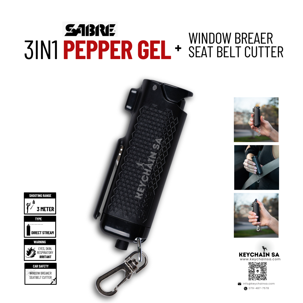 SABRE Safe Escape 3-In-1 Pepper Gel for Vehicle Safety