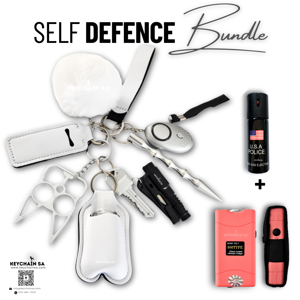 Bundle - Self Defence Keychain + Taser + Pepper Spray