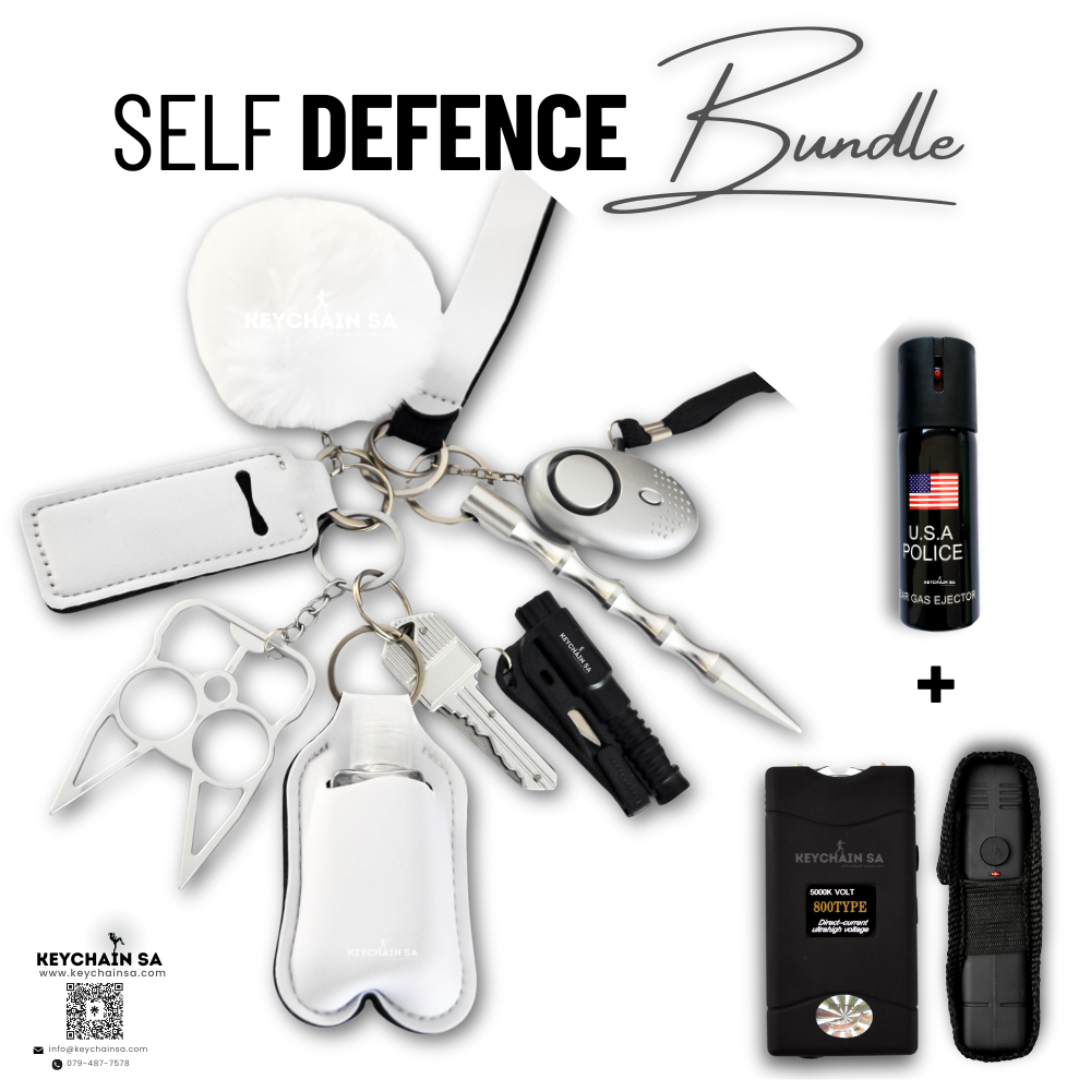 Bundle - Self Defence Keychain + Taser + Pepper Spray