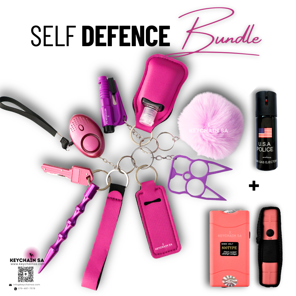 Bundle - Self Defence Keychain + Taser + Pepper Spray