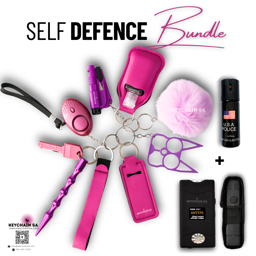 Bundle - Self Defence Keychain + Taser + Pepper Spray