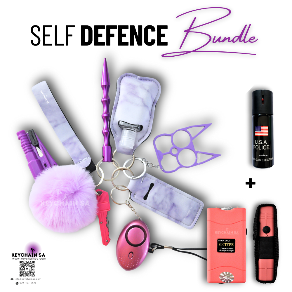 Bundle - Self Defence Keychain + Taser + Pepper Spray