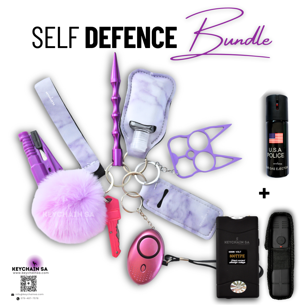 Bundle - Self Defence Keychain + Taser + Pepper Spray