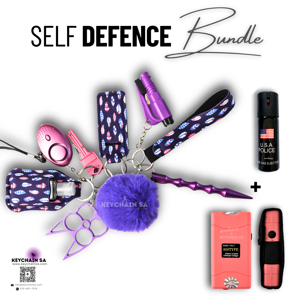 Bundle - Self Defence Keychain + Taser + Pepper Spray