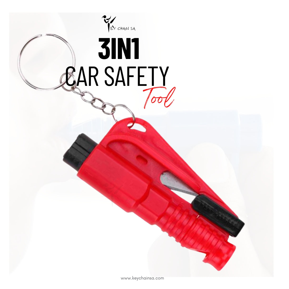 Car Safety Hammer 3 in 1 Car Window Breaker Seat Belt Cutter Key Chain  Portable Car Emergency Escape Tool Life Saving Survival Kit Black on OnBuy