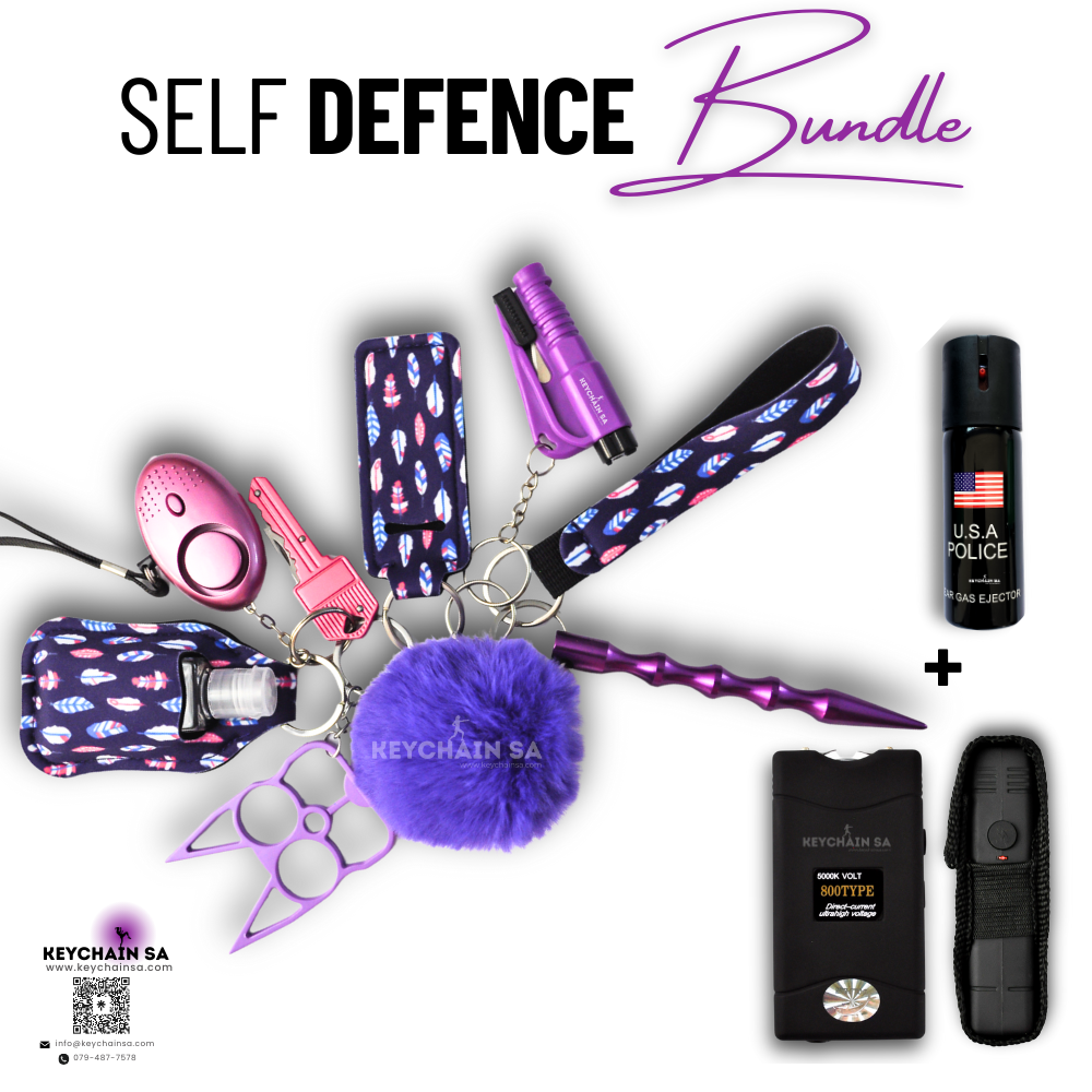 Bundle - Self Defence Keychain + Taser + Pepper Spray