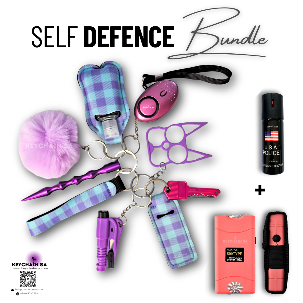 Bundle - Self Defence Keychain + Taser + Pepper Spray