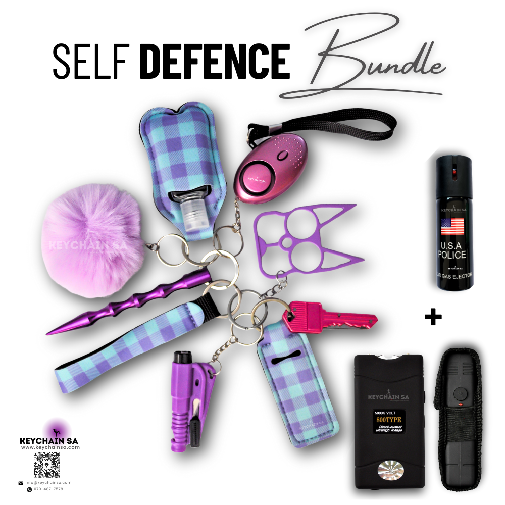 Bundle - Self Defence Keychain + Taser + Pepper Spray