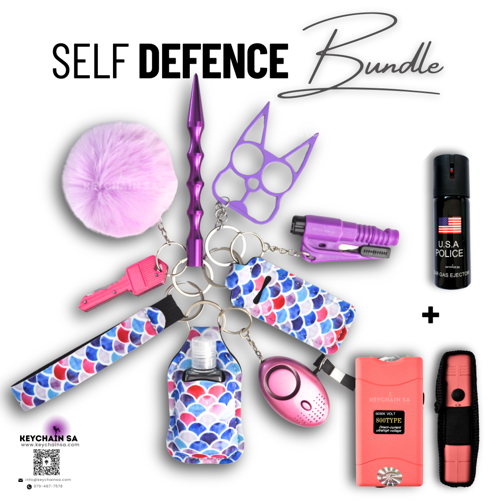 Bundle - Self Defence Keychain + Taser + Pepper Spray