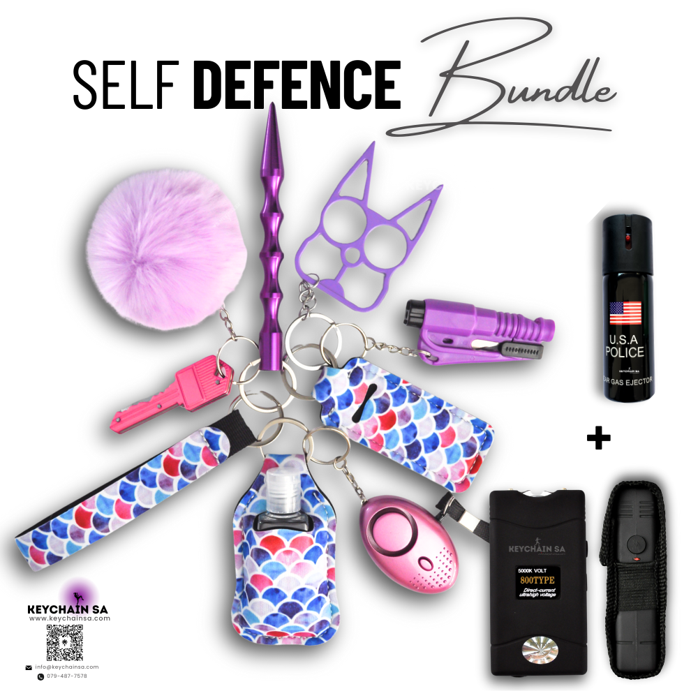 Bundle - Self Defence Keychain + Taser + Pepper Spray