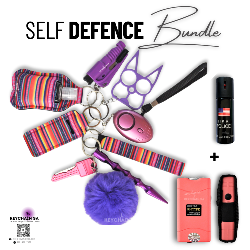 Bundle - Self Defence Keychain + Taser + Pepper Spray