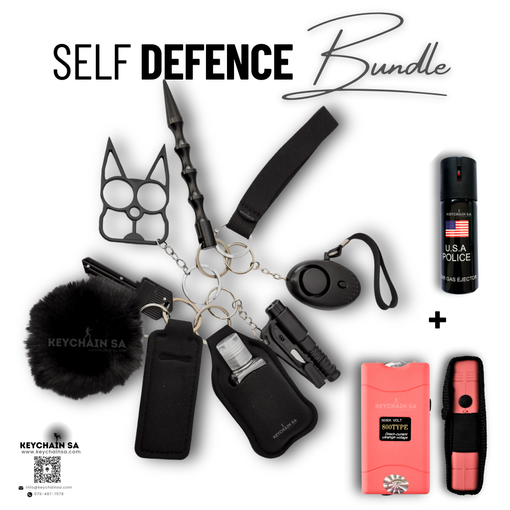 Bundle - Self Defence Keychain + Taser + Pepper Spray