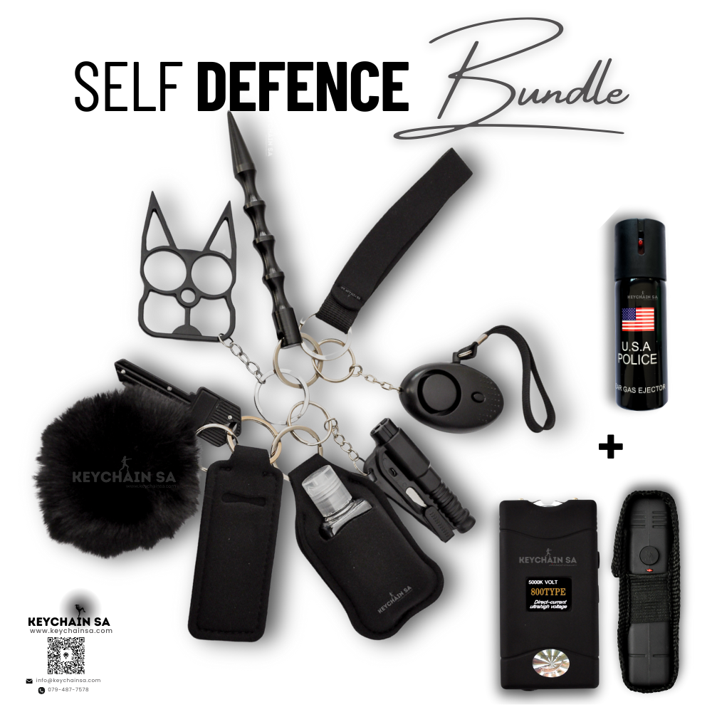 Bundle - Self Defence Keychain + Taser + Pepper Spray