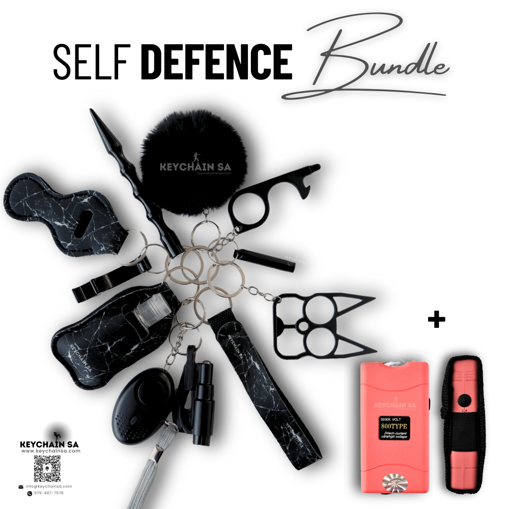 Bundle - Self Defence Keychain + Taser + Pepper Spray