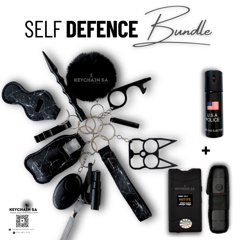 Bundle - Self Defence Keychain + Taser + Pepper Spray