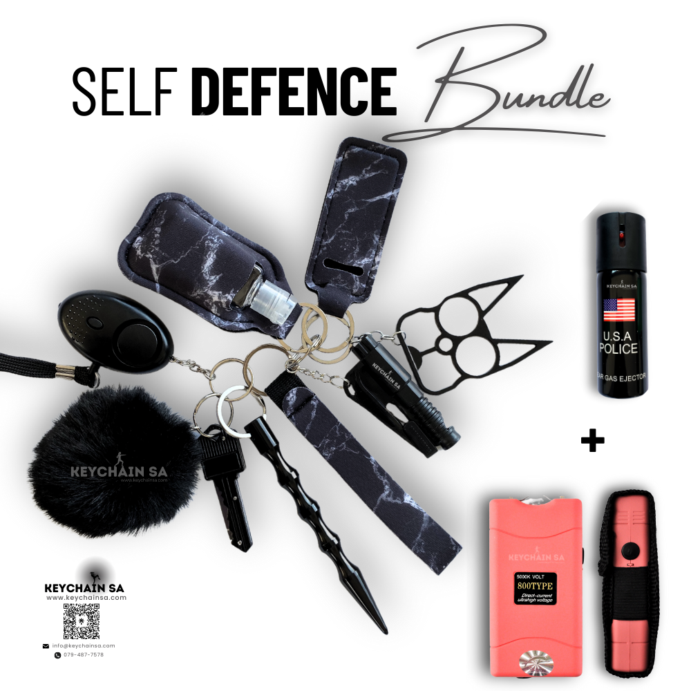 Bundle - Self Defence Keychain + Taser + Pepper Spray