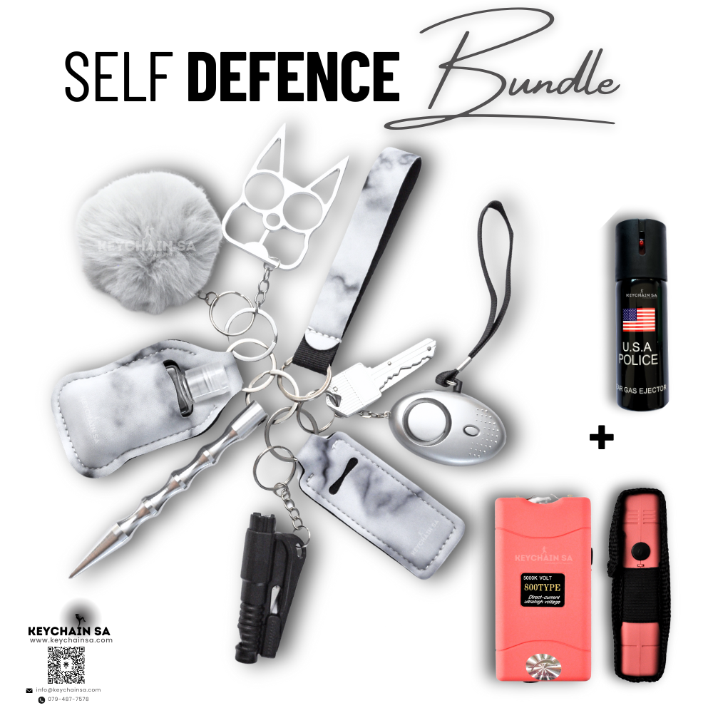 Bundle - Self Defence Keychain + Taser + Pepper Spray