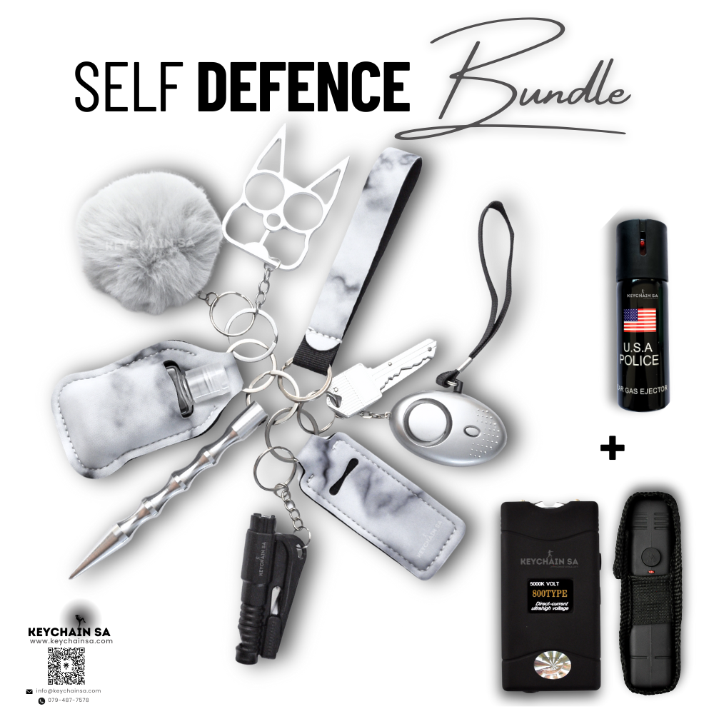 Bundle - Self Defence Keychain + Taser + Pepper Spray