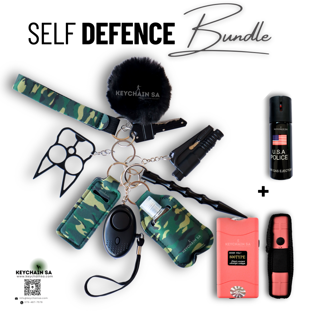 Bundle - Self Defence Keychain + Taser + Pepper Spray