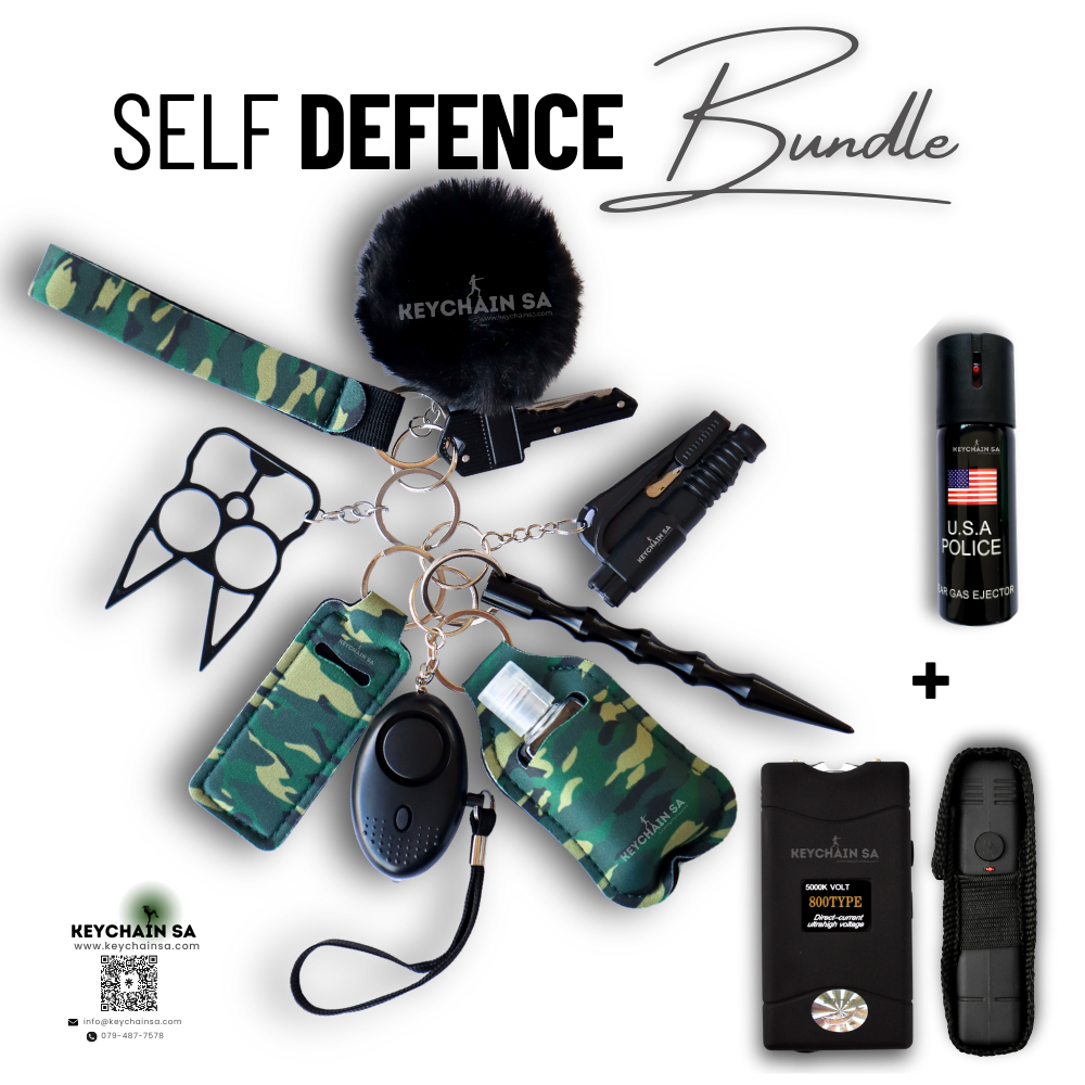 Bundle - Self Defence Keychain + Taser + Pepper Spray