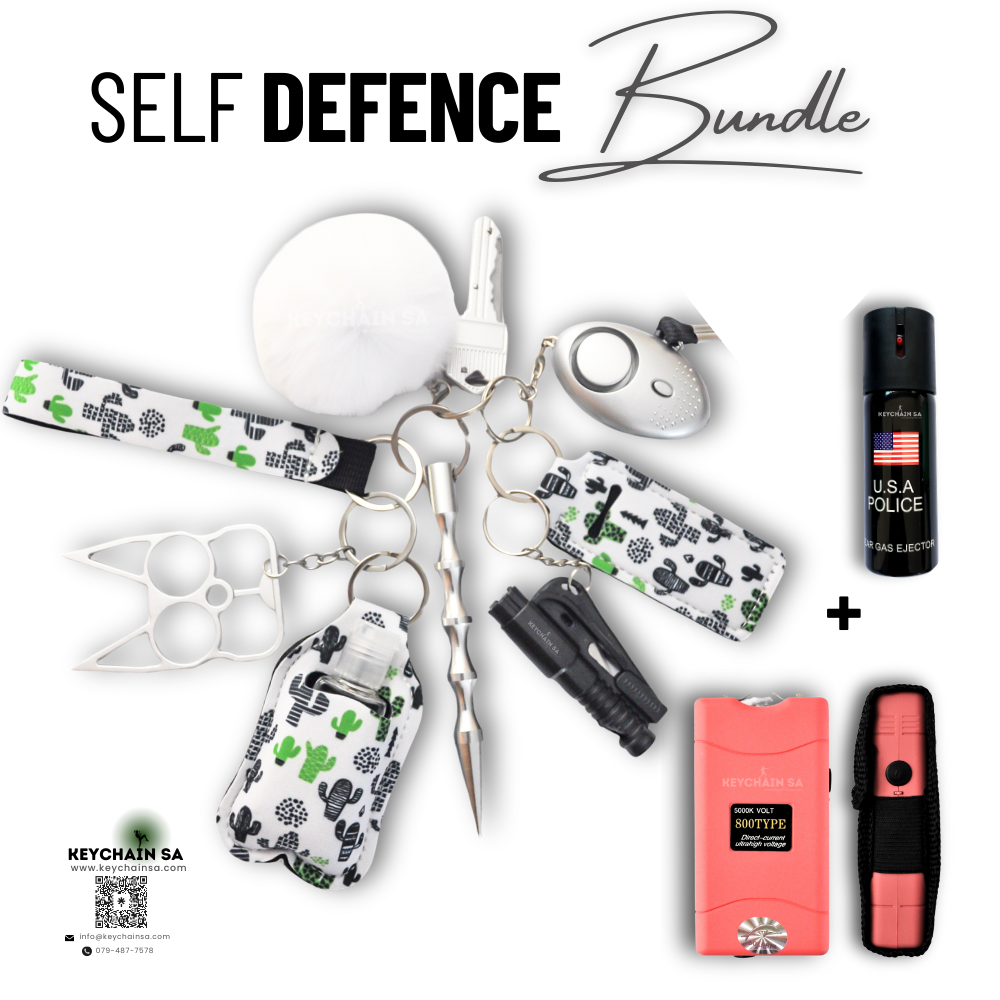 Bundle - Self Defence Keychain + Taser + Pepper Spray