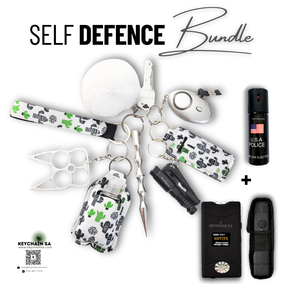 Bundle - Self Defence Keychain + Taser + Pepper Spray