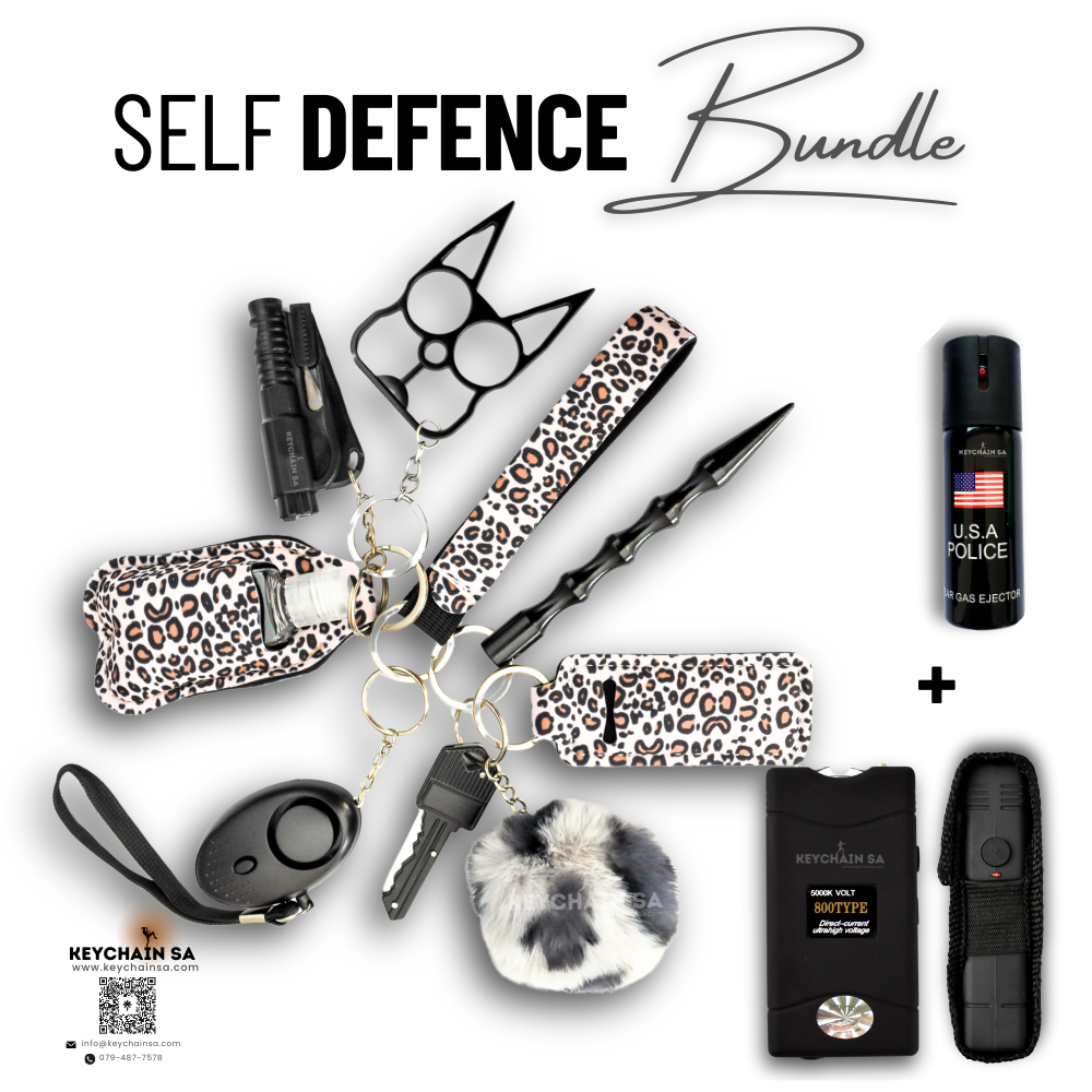 Bundle - Self Defence Keychain + Taser + Pepper Spray