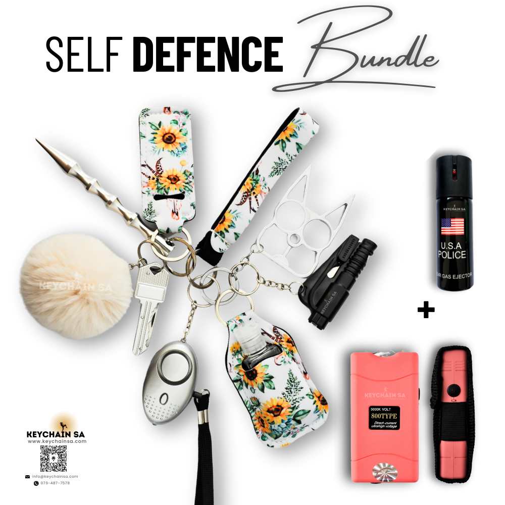 Bundle - Self Defence Keychain + Taser + Pepper Spray