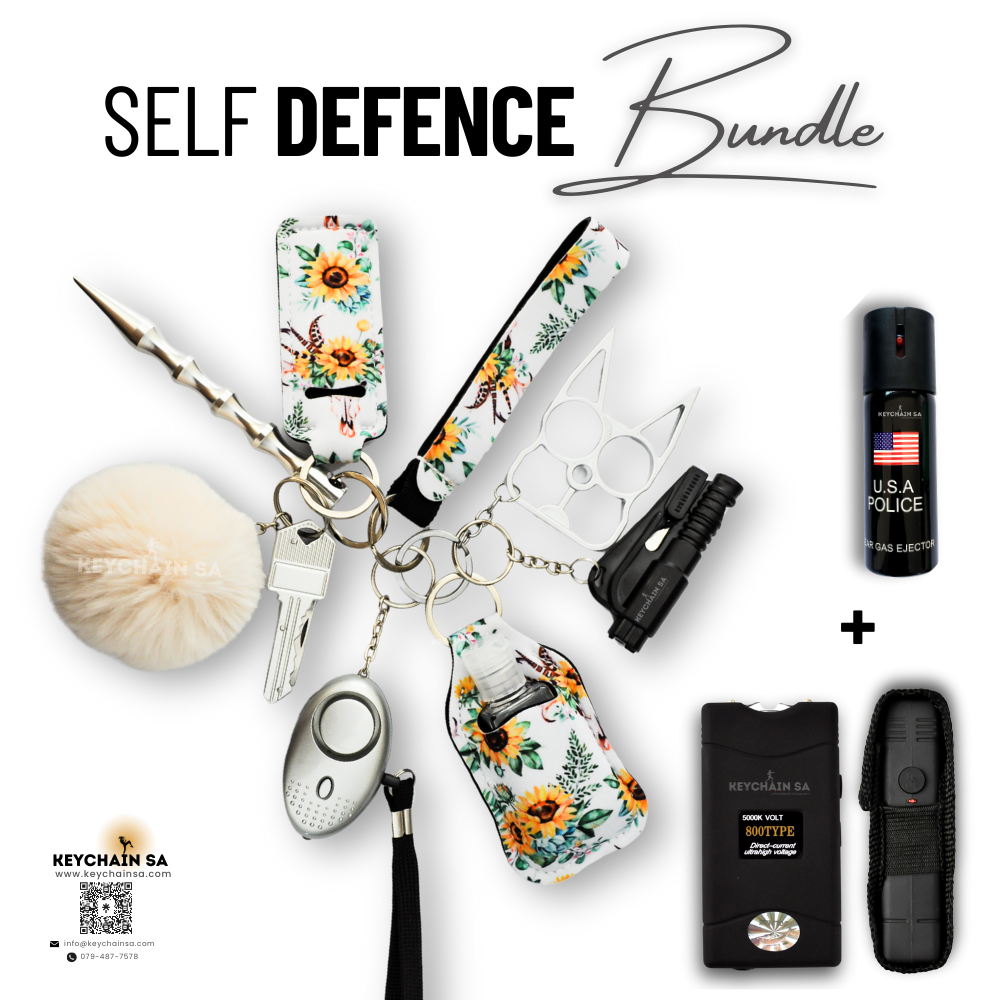 Bundle - Self Defence Keychain + Taser + Pepper Spray