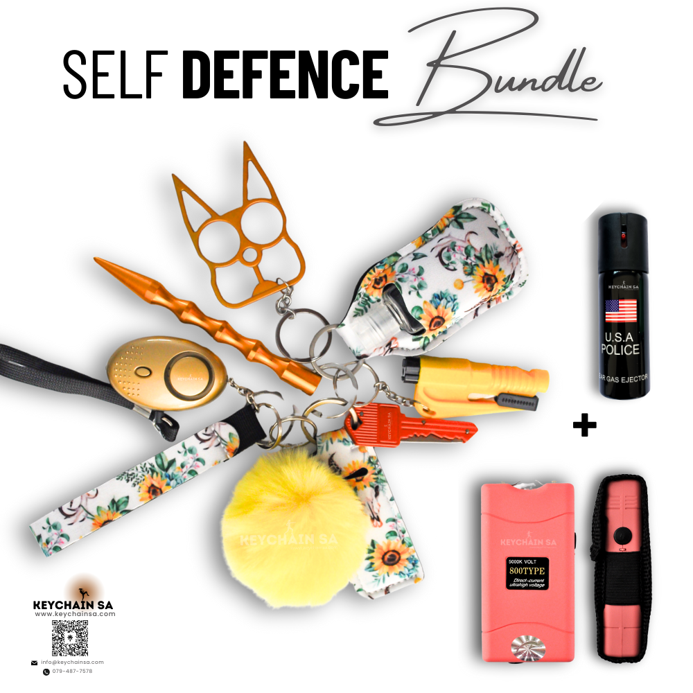 Bundle - Self Defence Keychain + Taser + Pepper Spray