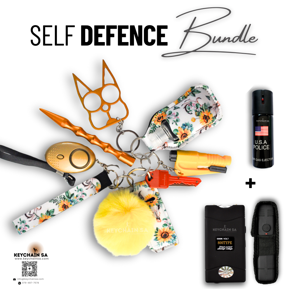 Bundle - Self Defence Keychain + Taser + Pepper Spray