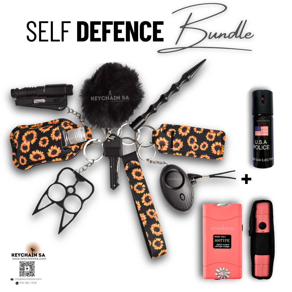 Bundle - Self Defence Keychain + Taser + Pepper Spray