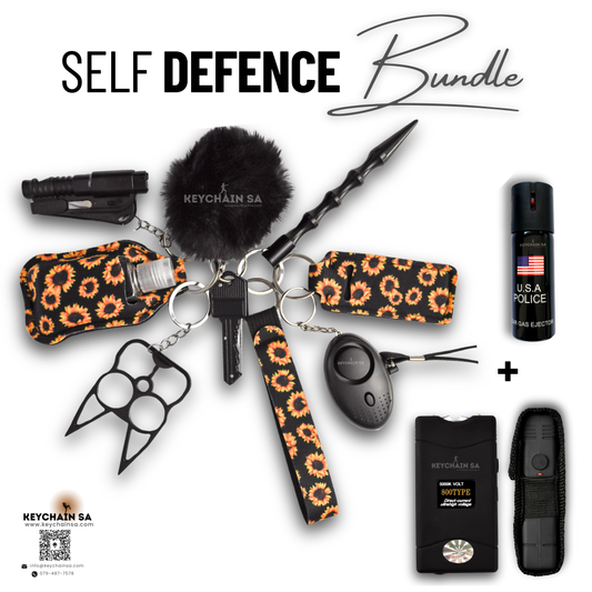 Bundle - Self Defence Keychain + Taser + Pepper Spray