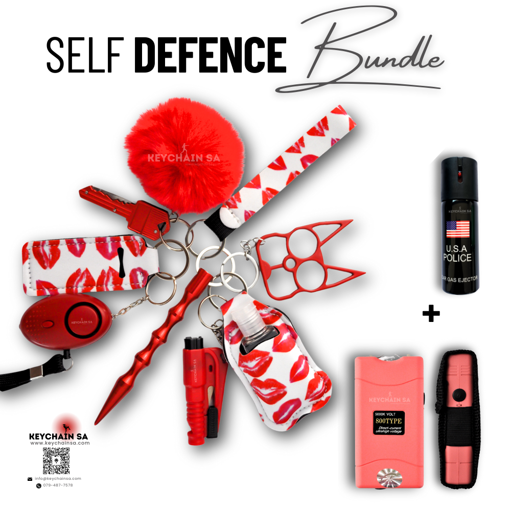 Bundle - Self Defence Keychain + Taser + Pepper Spray