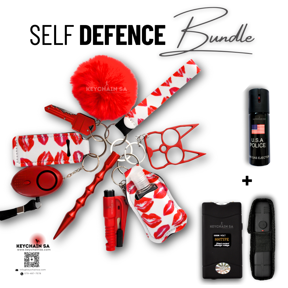 Bundle - Self Defence Keychain + Taser + Pepper Spray