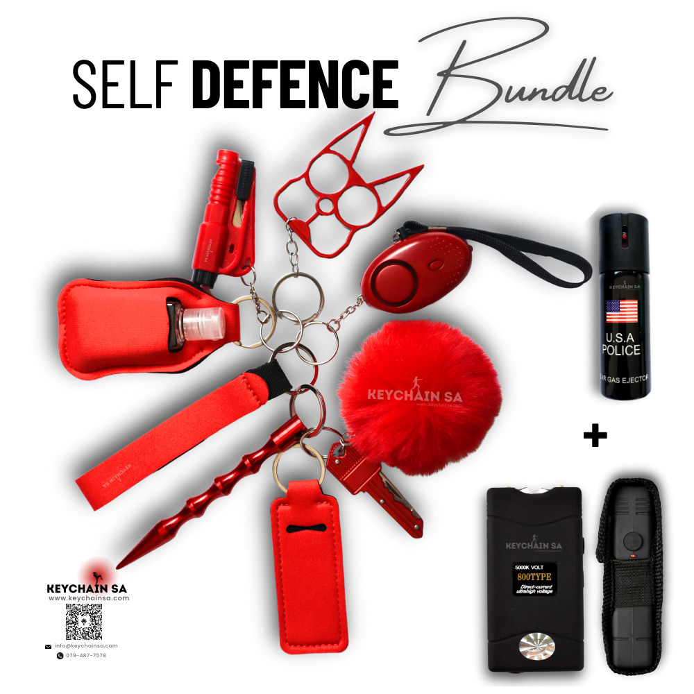 Bundle - Self Defence Keychain + Taser + Pepper Spray