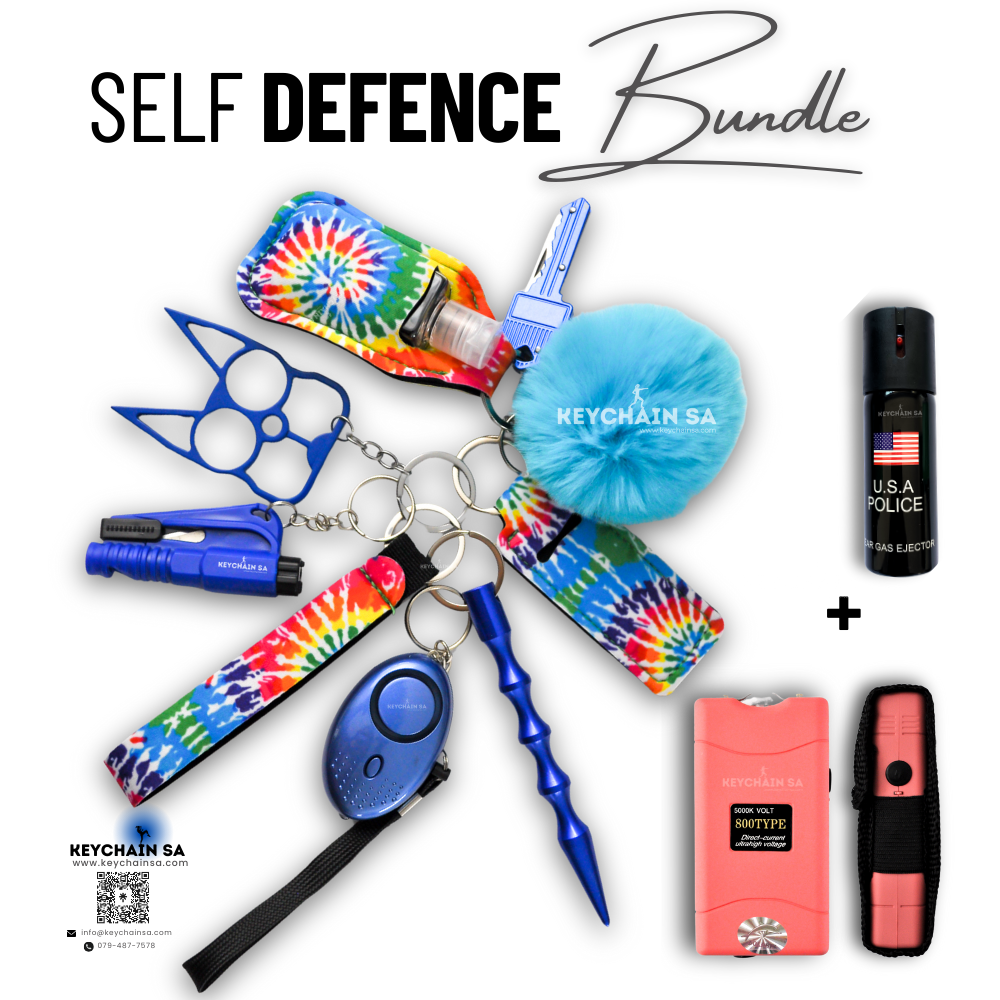 Bundle - Self Defence Keychain + Taser + Pepper Spray