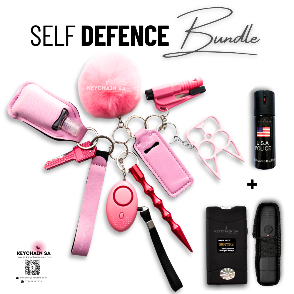 Bundle - Self Defence Keychain + Taser + Pepper Spray