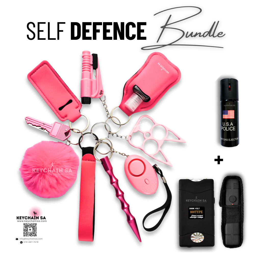 Bundle - Self Defence Keychain + Taser + Pepper Spray