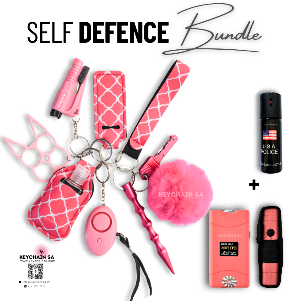 Bundle - Self Defence Keychain + Taser + Pepper Spray