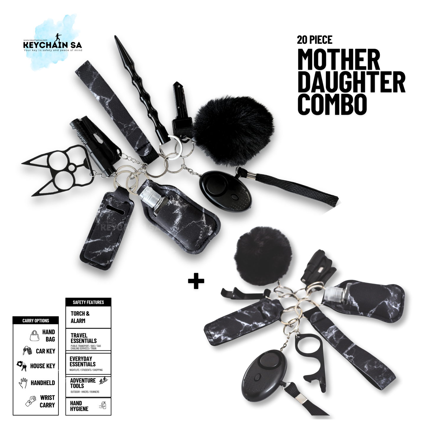 Mother-Daughter safety keychain combo