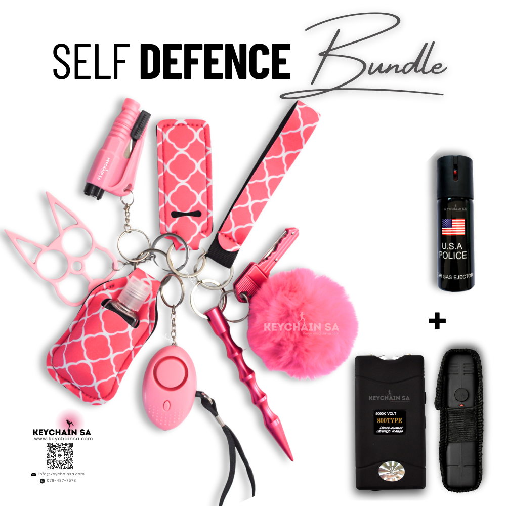 Bundle - Self Defence Keychain + Taser + Pepper Spray