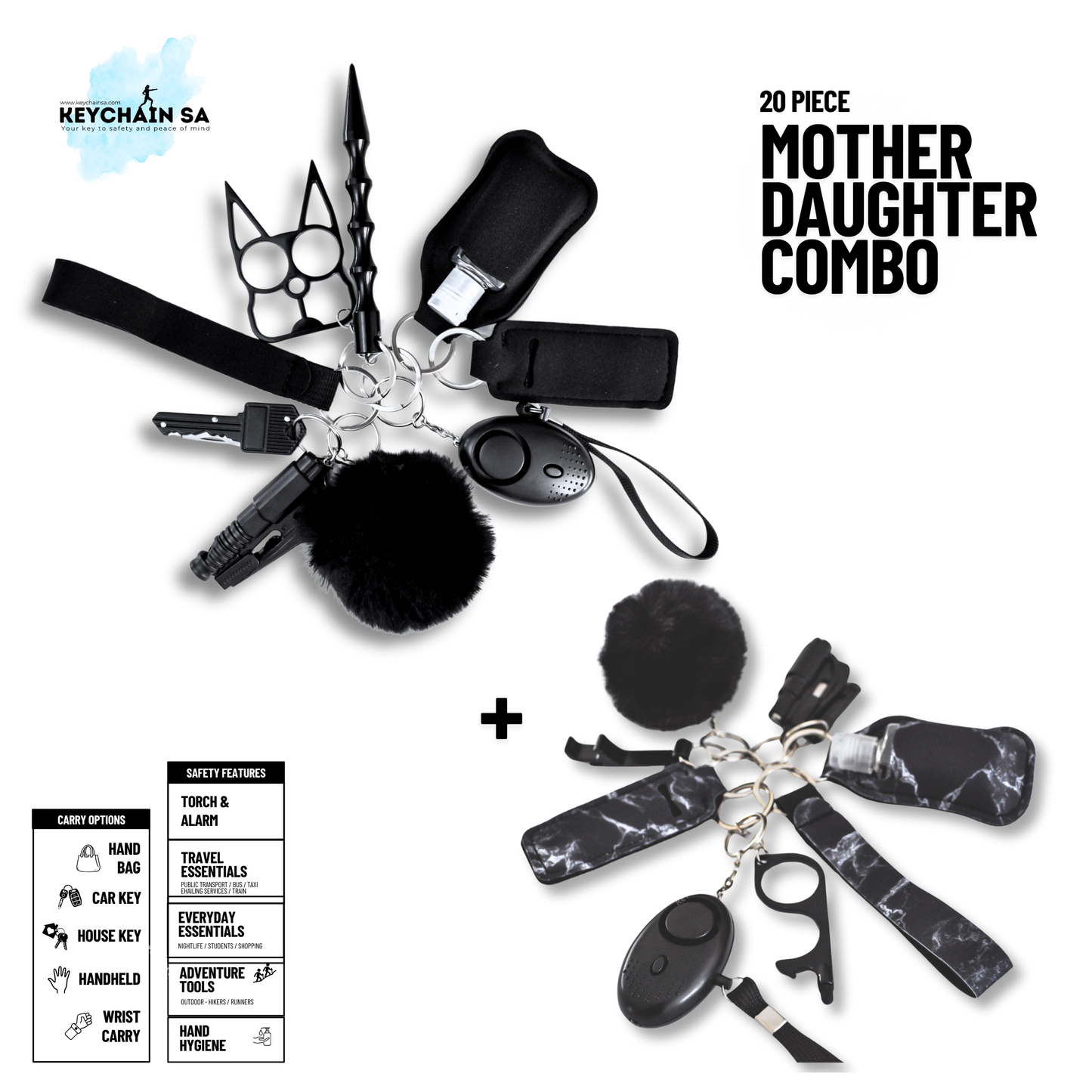 Mother-Daughter safety keychain combo