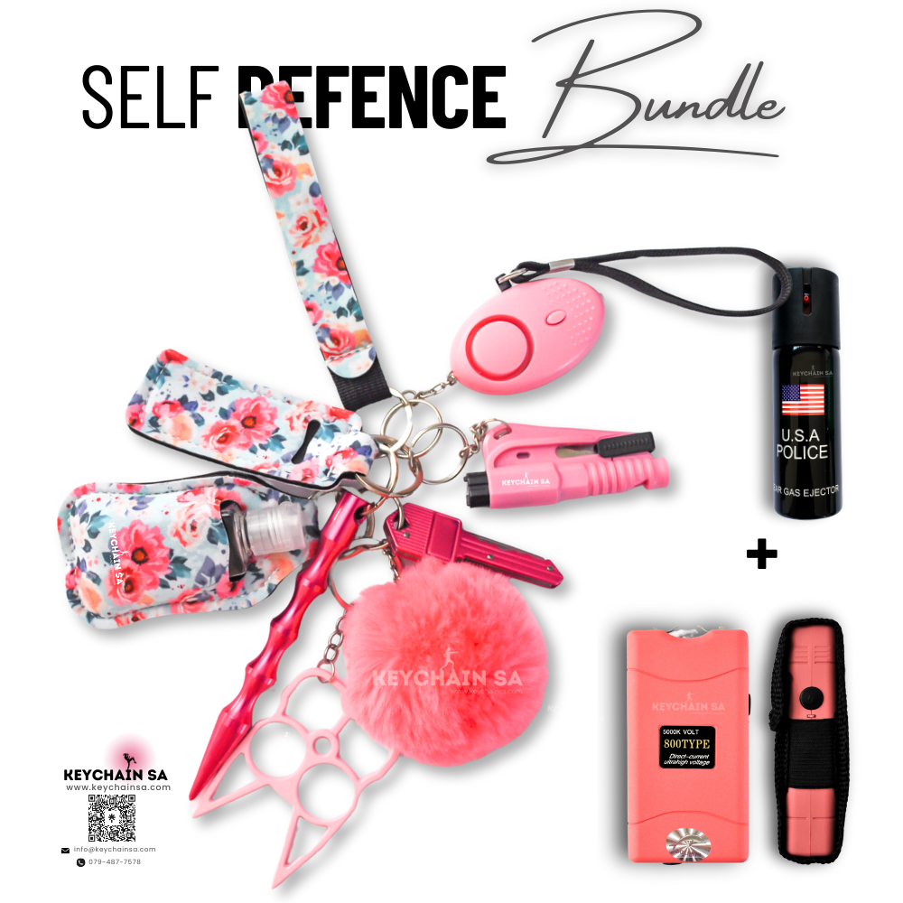 Bundle - Self Defence Keychain + Taser + Pepper Spray