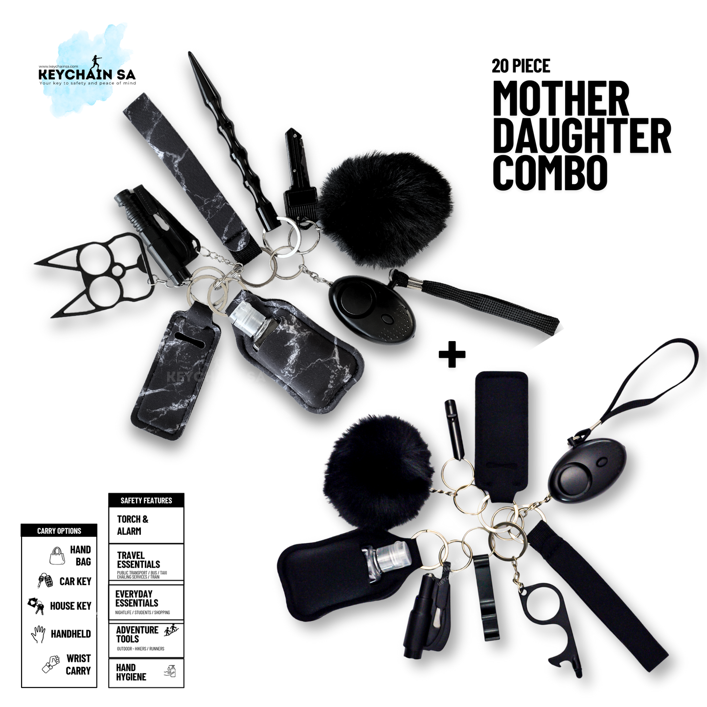 Mother-Daughter safety keychain combo