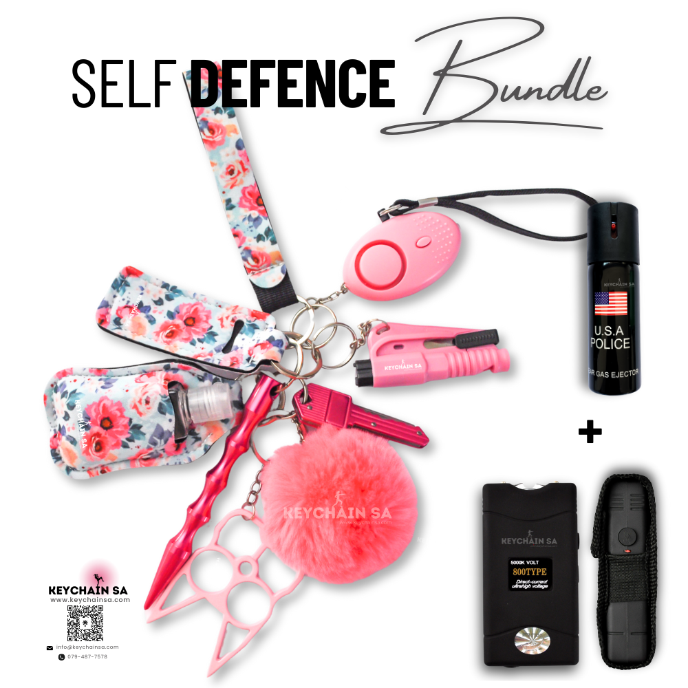 Bundle - Self Defence Keychain + Taser + Pepper Spray