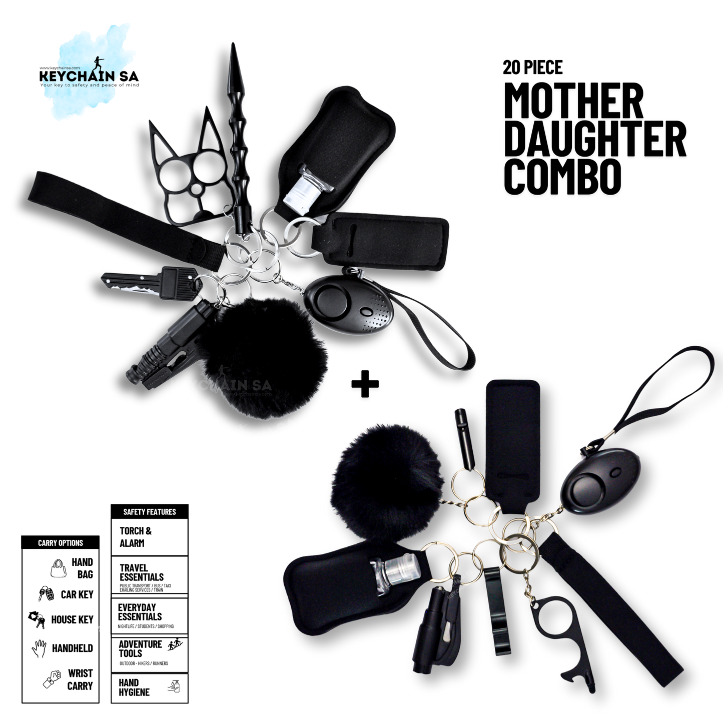 Mother-Daughter safety keychain combo