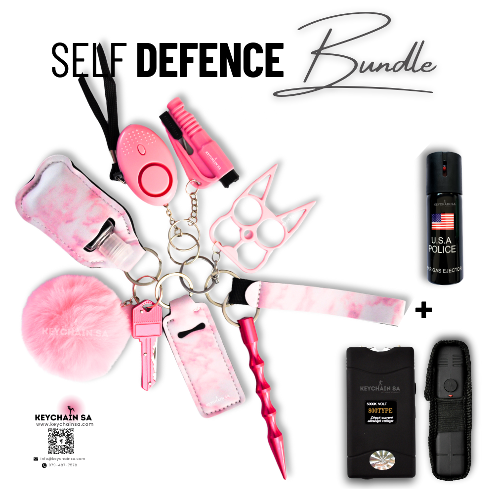 Bundle - Self Defence Keychain + Taser + Pepper Spray