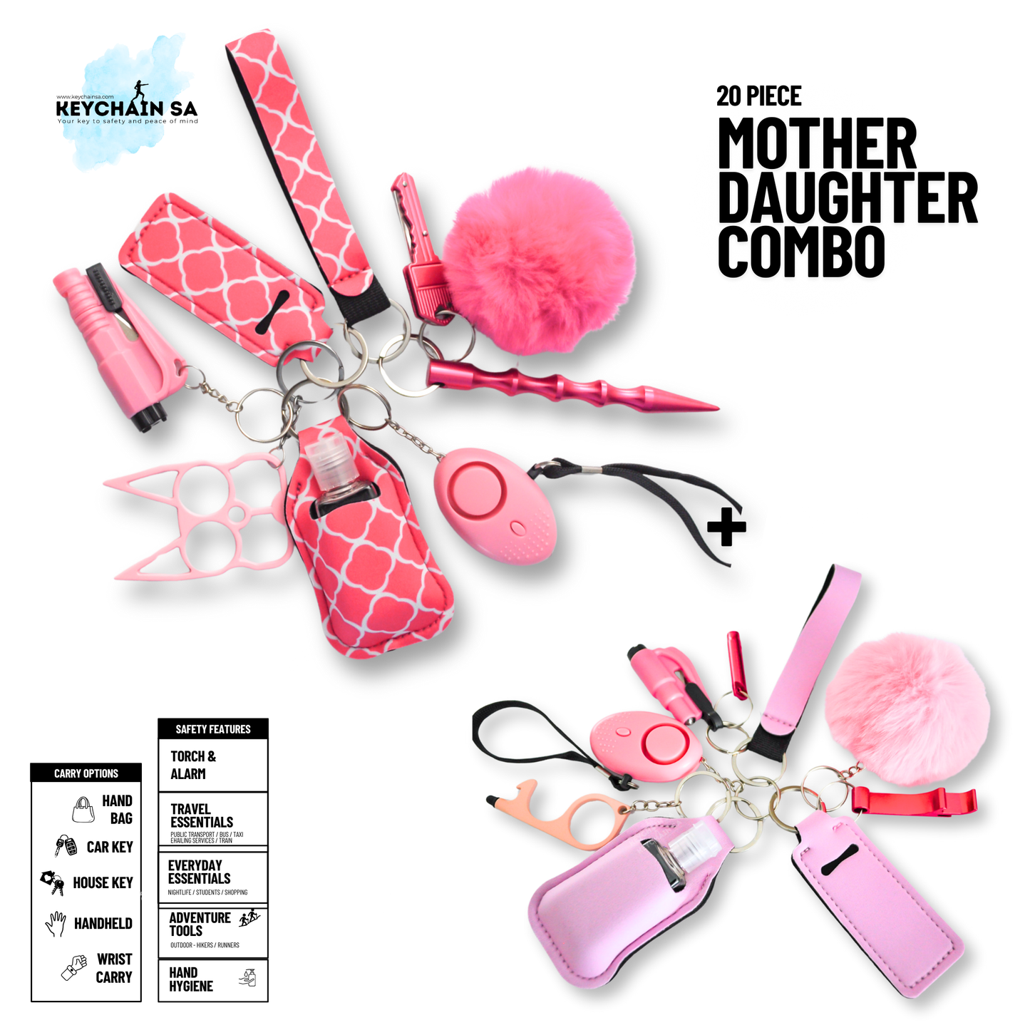 Mother-Daughter safety keychain combo